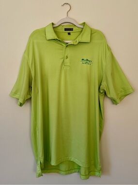 Peter Millar Summer Comfort Seven Canyons, Sedona Golf Polo, Green Stripe – XL
